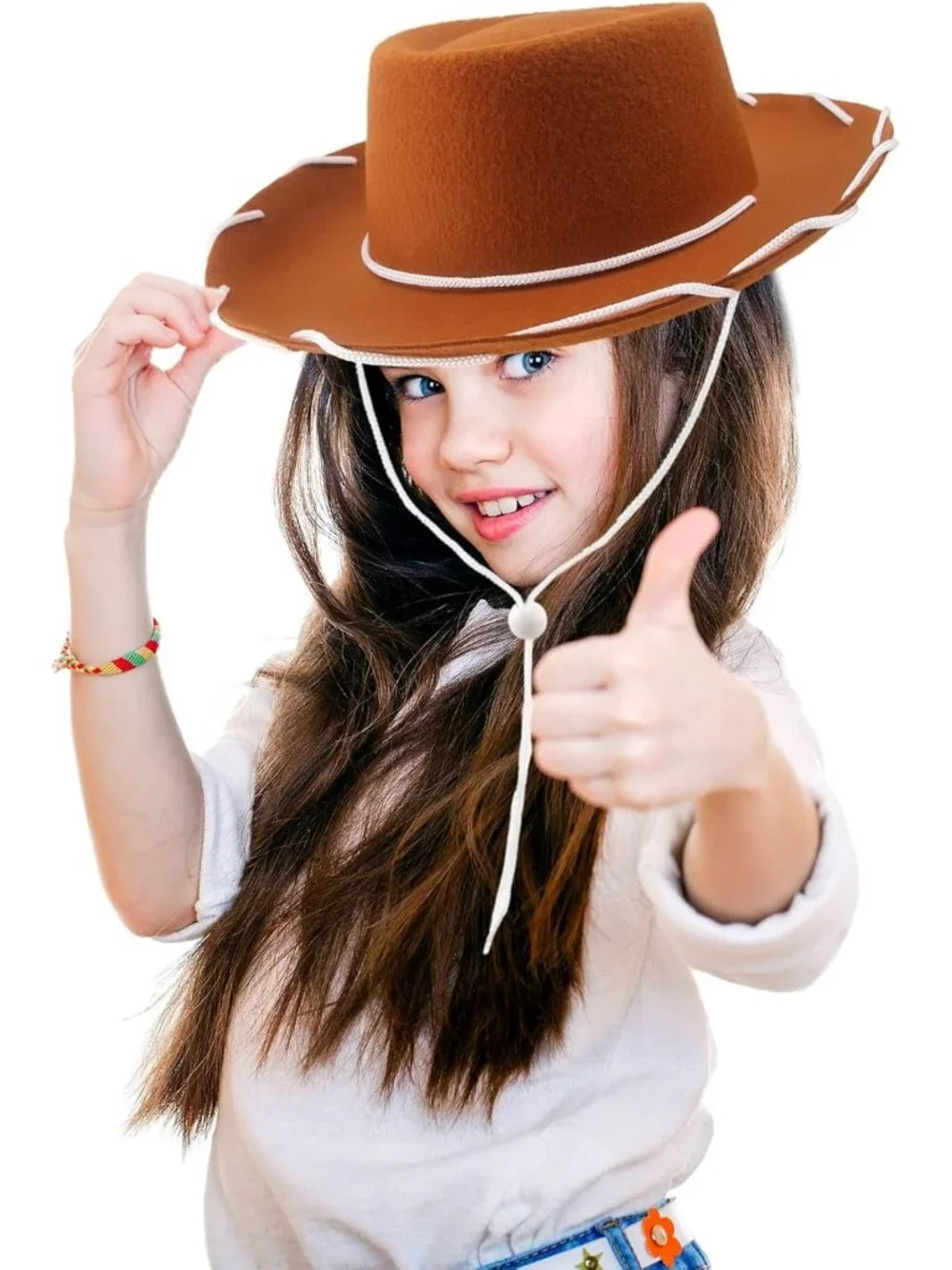 Kids Brown Classic Felt Western lightweight Cowgirl Cowboy Hats 10 Pack